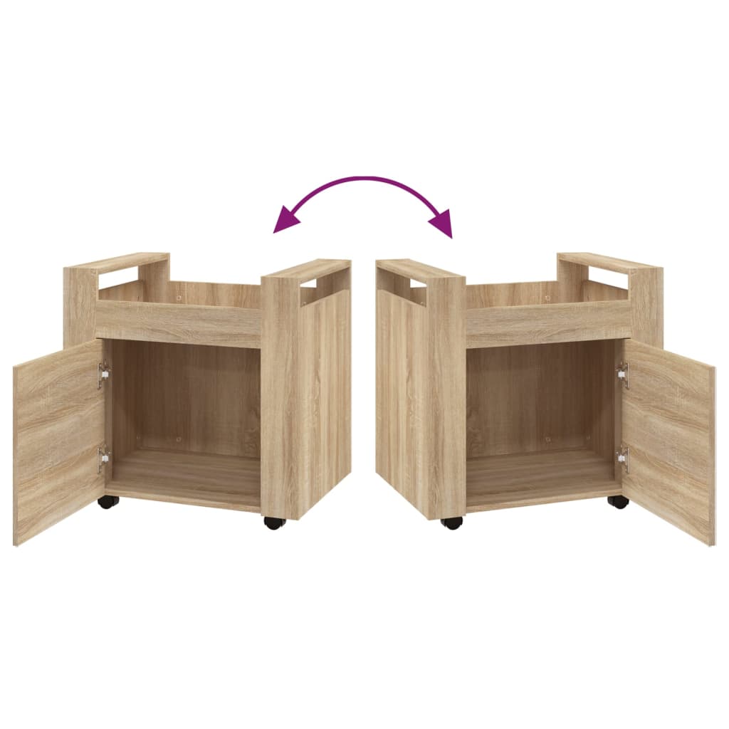 Carrello Scrivania rovere sonoma 60x45x60 cm Legno Multistrato 816611