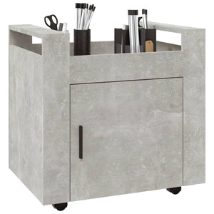 Carrello Scrivania Grigio cemento 60x45x60 cm Legno Multistrato 816612
