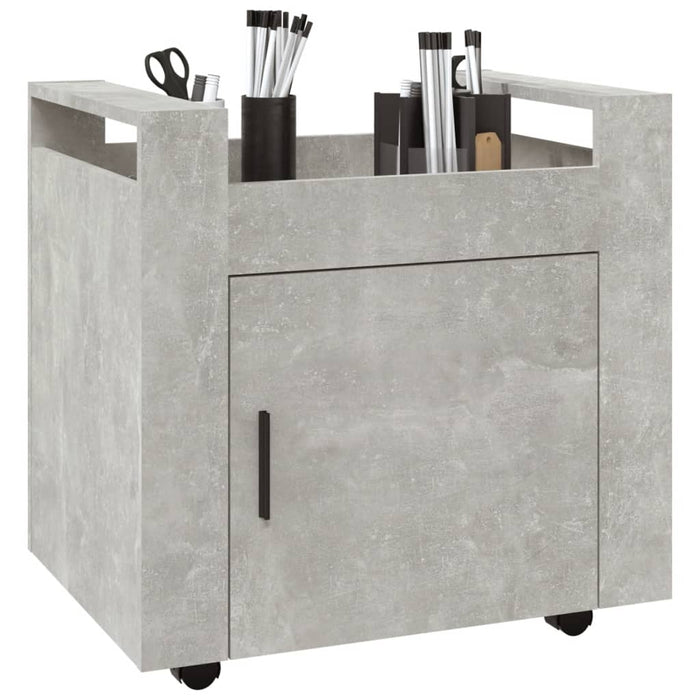 Carrello Scrivania Grigio cemento 60x45x60 cm Legno Multistrato 816612