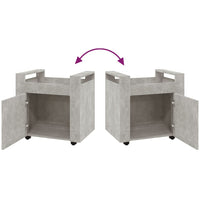 Carrello Scrivania Grigio cemento 60x45x60 cm Legno Multistrato