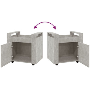 Carrello Scrivania Grigio cemento 60x45x60 cm Legno Multistrato
