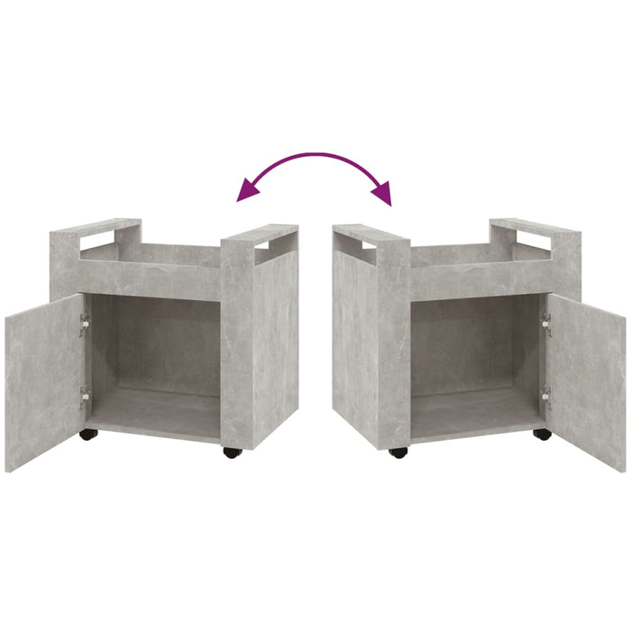 Carrello Scrivania Grigio cemento 60x45x60 cm Legno Multistrato