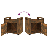 Carrello Scrivania rovere fumo 60x45x60 cm Legno Multistrato 816613
