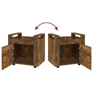 Carrello Scrivania rovere fumo 60x45x60 cm Legno Multistrato 816613