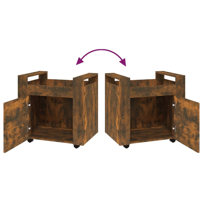 Carrello Scrivania rovere fumo 60x45x60 cm Legno Multistrato 816613