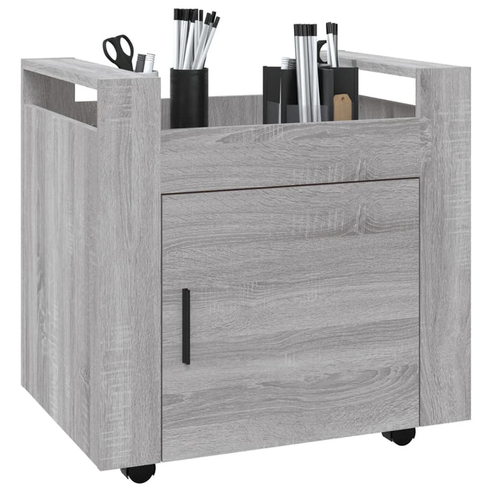 Carrello Scrivania Grigio Sonoma 60x45x60 cm Legno Multistrato