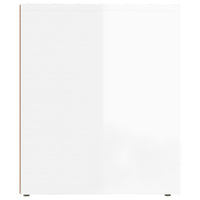 Comodino Bianco Lucido 50x39x47 cm 816692