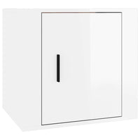 Comodini 2 pz-Set di 2 Tavolino da notte in Bianco Lucido 50x39x47 cm