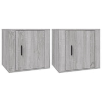Comodino 2 pz-Set di 2 Tavolino da notte Grigio Sonoma 50x39x47 cm