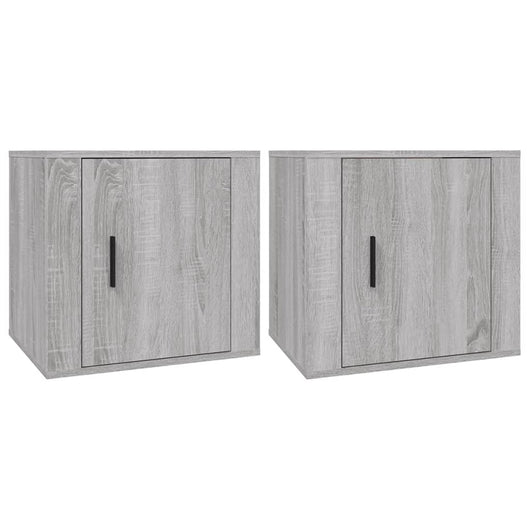 Comodino 2 pz-Set di 2 Tavolino da notte Grigio Sonoma 50x39x47 cm