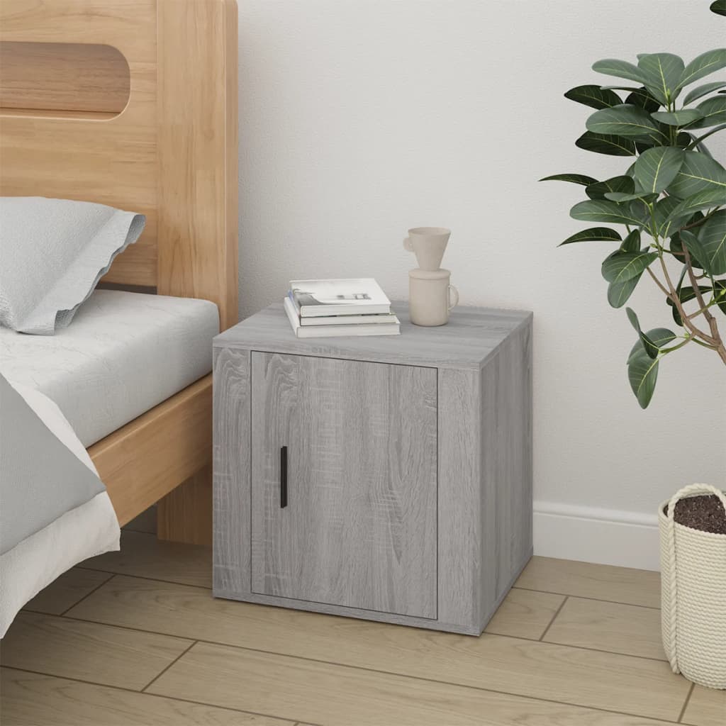 Comodino 2 pz-Set di 2 Tavolino da notte Grigio Sonoma 50x39x47 cm