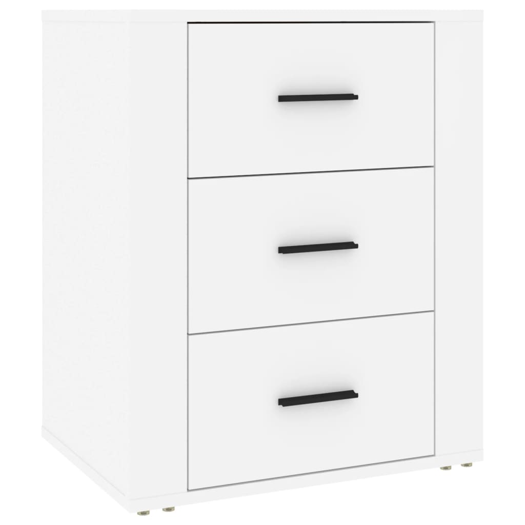 Comodino-Tavolino da notte Bianco 50x36x60 cm in Legno Ingegnerizzato 302565
