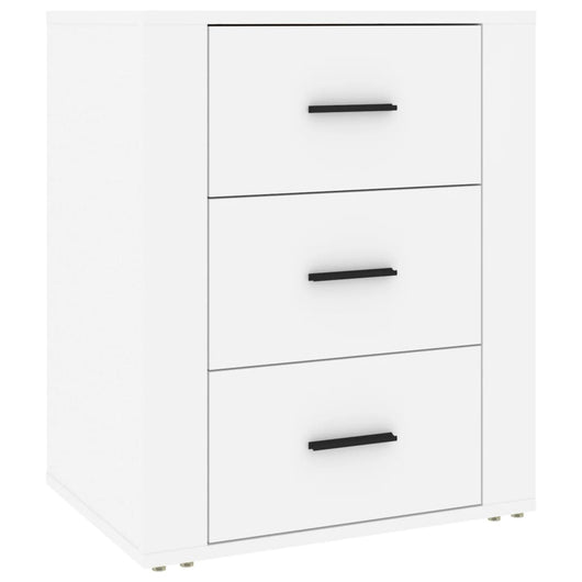 Comodino-Tavolino da notte Bianco 50x36x60 cm in Legno Ingegnerizzato 302565