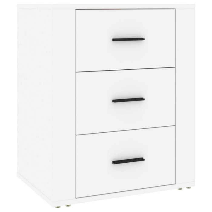 Comodino-Tavolino da notte Bianco 50x36x60 cm in Legno Ingegnerizzato 302565