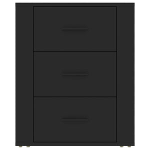 Comodino-Tavolino da notte Nero 50x36x60 cm in Legno Multistrato