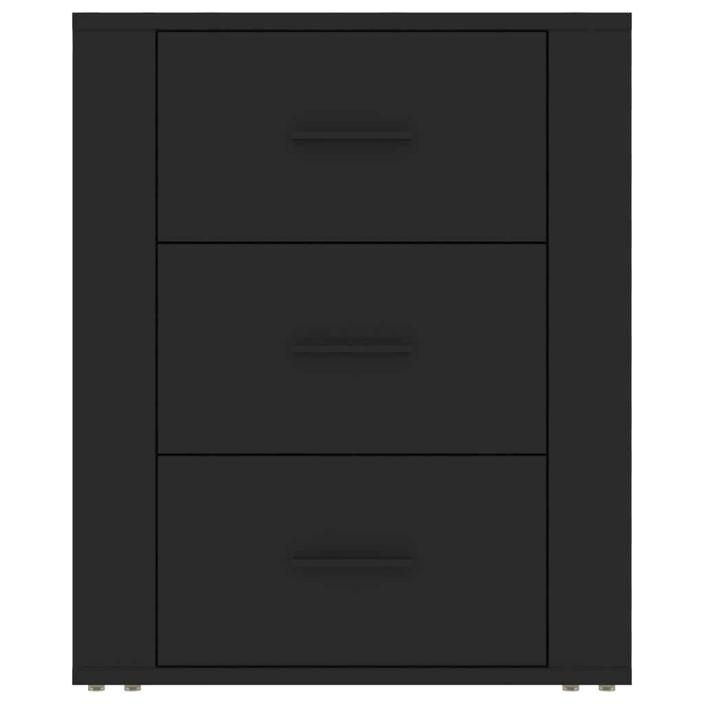 Comodino Nero 50x36x60 cm in Legno Multistrato 816713