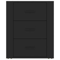 Comodino Nero 50x36x60 cm in Legno Multistrato 816713