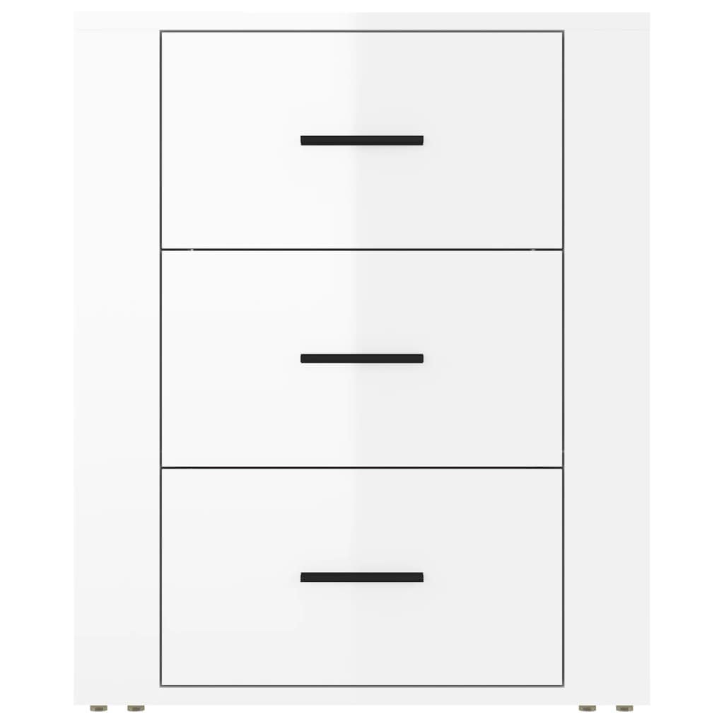 Comodino Bianco Lucido 50x36x60 cm in Legno Multistrato cod mxl 31122