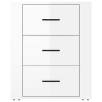 Comodino Bianco Lucido 50x36x60 cm in Legno Multistrato cod mxl 31122