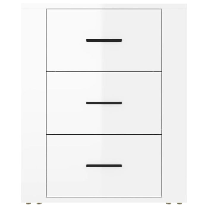 Comodino Bianco Lucido 50x36x60 cm in Legno Multistrato cod mxl 31122