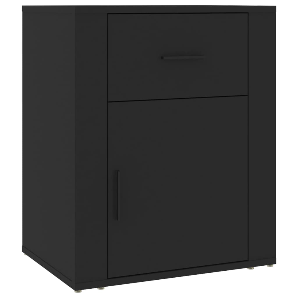 Comodino Nero 50x36x60 cm in Legno Multistrato 816721