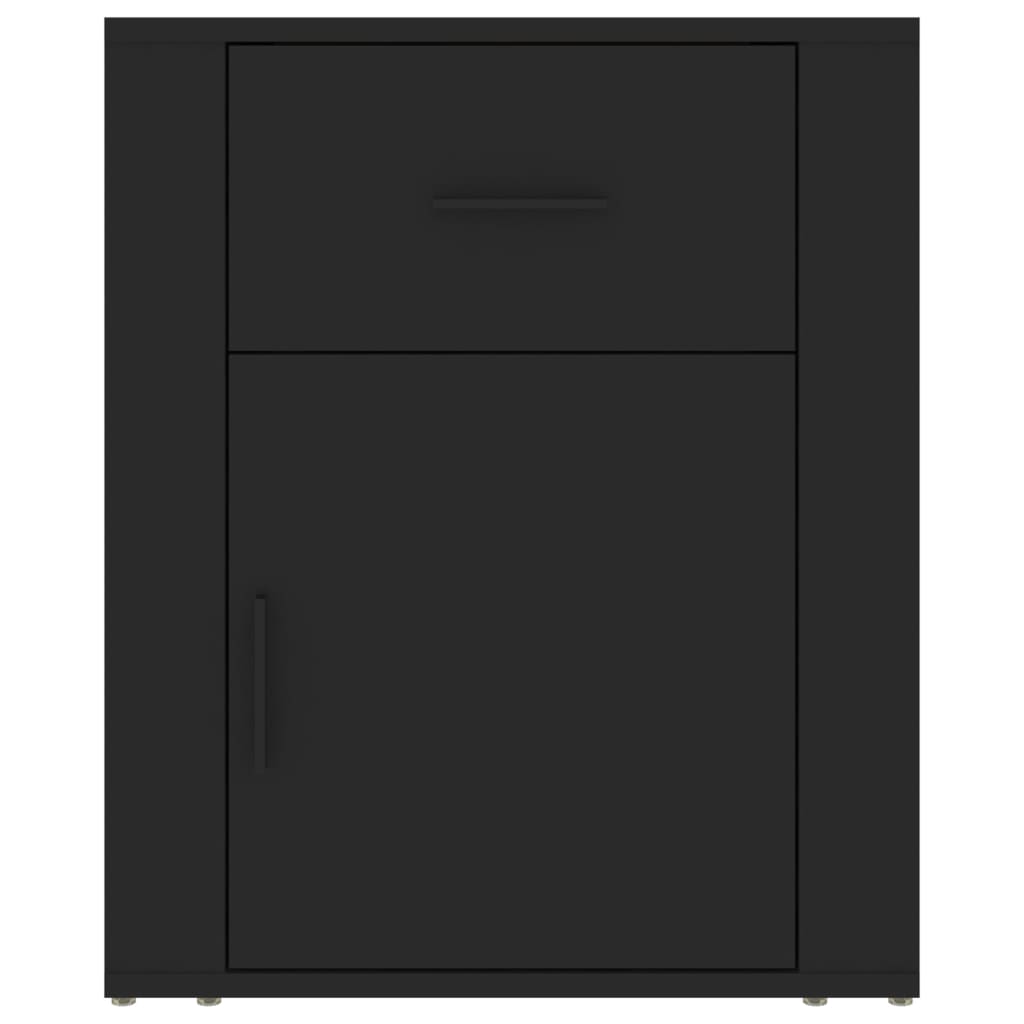 Comodino Nero 50x36x60 cm in Legno Multistrato 816721