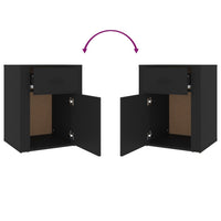 Comodino Nero 50x36x60 cm in Legno Multistrato 816721