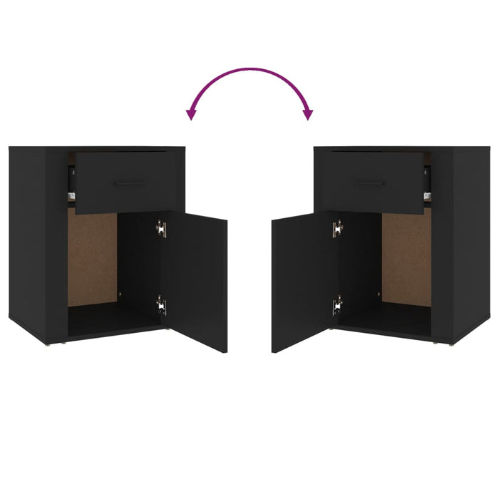 Comodino Nero 50x36x60 cm in Legno Multistrato 816721