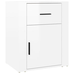 Comodino Bianco Lucido 50x36x60 cm in Legno Multistrato cod mxl 30340