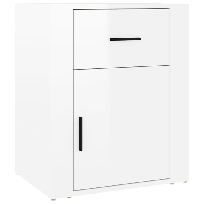 Comodino Bianco Lucido 50x36x60 cm in Legno Multistrato cod mxl 30340