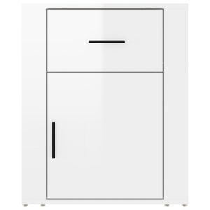 Comodino Bianco Lucido 50x36x60 cm in Legno Multistrato cod mxl 30340