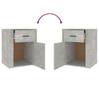 Comodino Grigio Cemento 50x36x60 cm in Legno Multistrato 816724