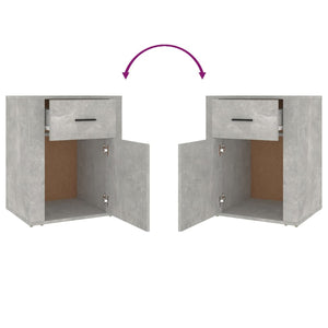 Comodino Grigio Cemento 50x36x60 cm in Legno Multistrato 816724