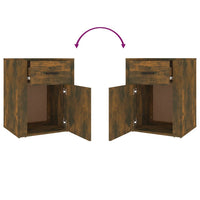 Comodino Rovere Fumo 50x36x60 cm Legno Multistrato 816725