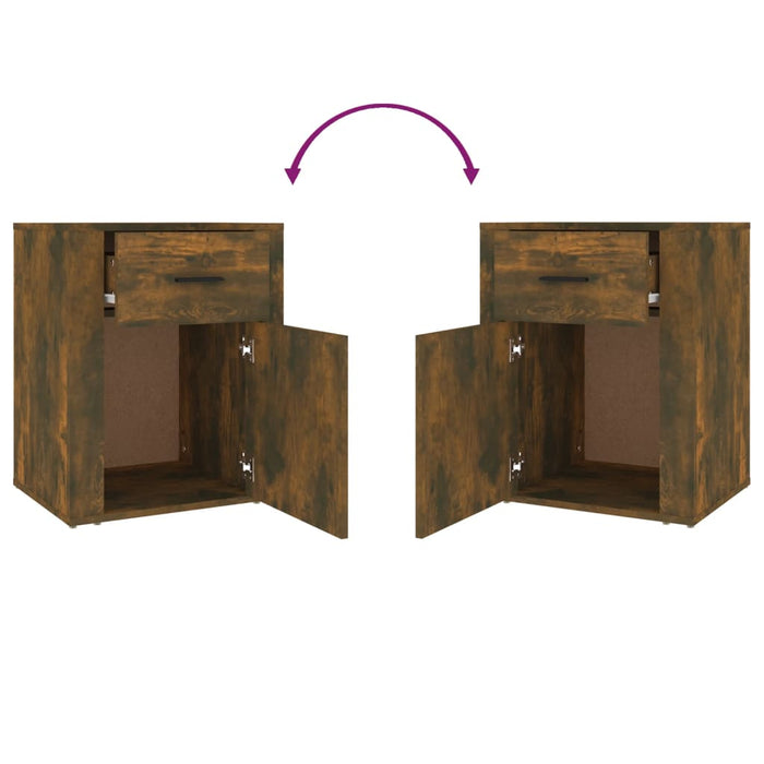 Comodino Rovere Fumo 50x36x60 cm Legno Multistrato 816725