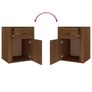 Comodino-Tavolino da notte Rovere Marrone 50x36x60 cm Legno Multistrato