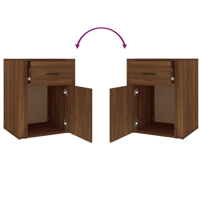 Comodino Rovere Marrone 50x36x60 cm Legno Multistrato 816727