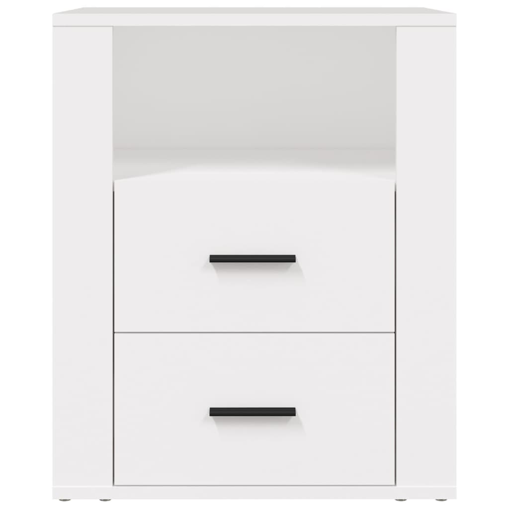 Comodino-Tavolino da notte Bianco 50x36x60 cm in Legno Ingegnerizzato 843499