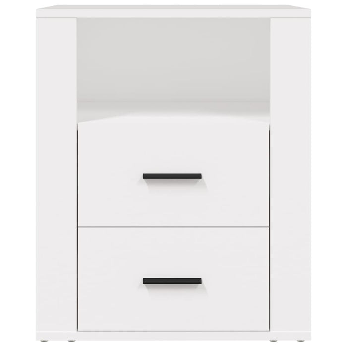Comodino-Tavolino da notte Bianco 50x36x60 cm in Legno Ingegnerizzato 843499
