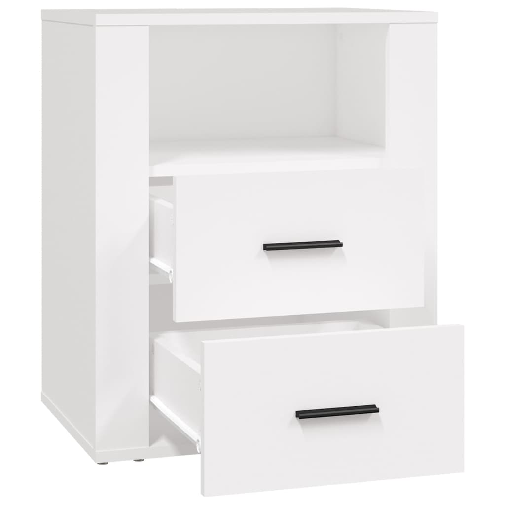 Comodino-Tavolino da notte Bianco 50x36x60 cm in Legno Ingegnerizzato 843499