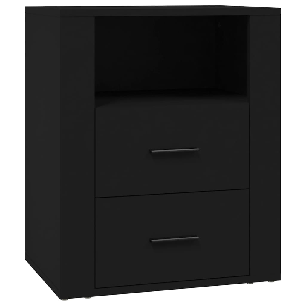 Comodino Nero 50x36x60 cm in Legno Multistrato cod mxl 30907