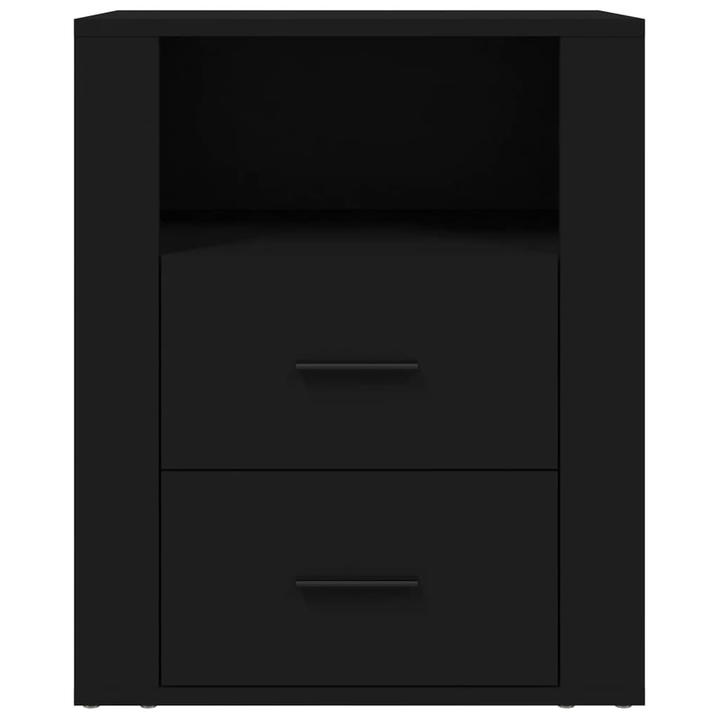 Comodino Nero 50x36x60 cm in Legno Multistrato cod mxl 30907