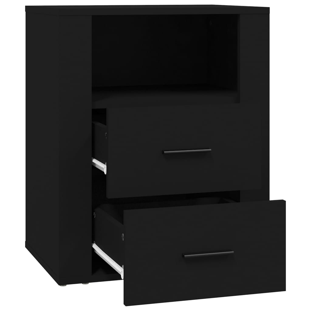 Comodino Nero 50x36x60 cm in Legno Multistrato cod mxl 30907