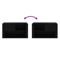 Scarpiera Nera 80x35x45 cm in Legno Multistrato 816753