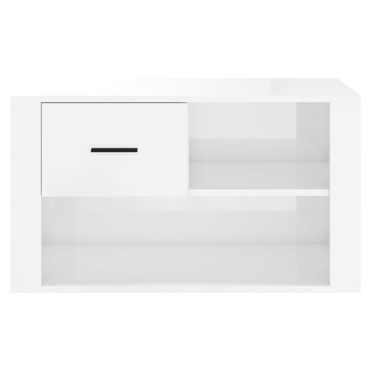 Scarpiera scarpiera mobile portaoggetti ingresso corridoio soggiorno lucido 80 x 35 x 45 cm legno composito bianco 02_0021318
