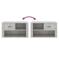 Scarpiera Grigio Cemento 80x35x45 cm in Legno Multistrato 816756