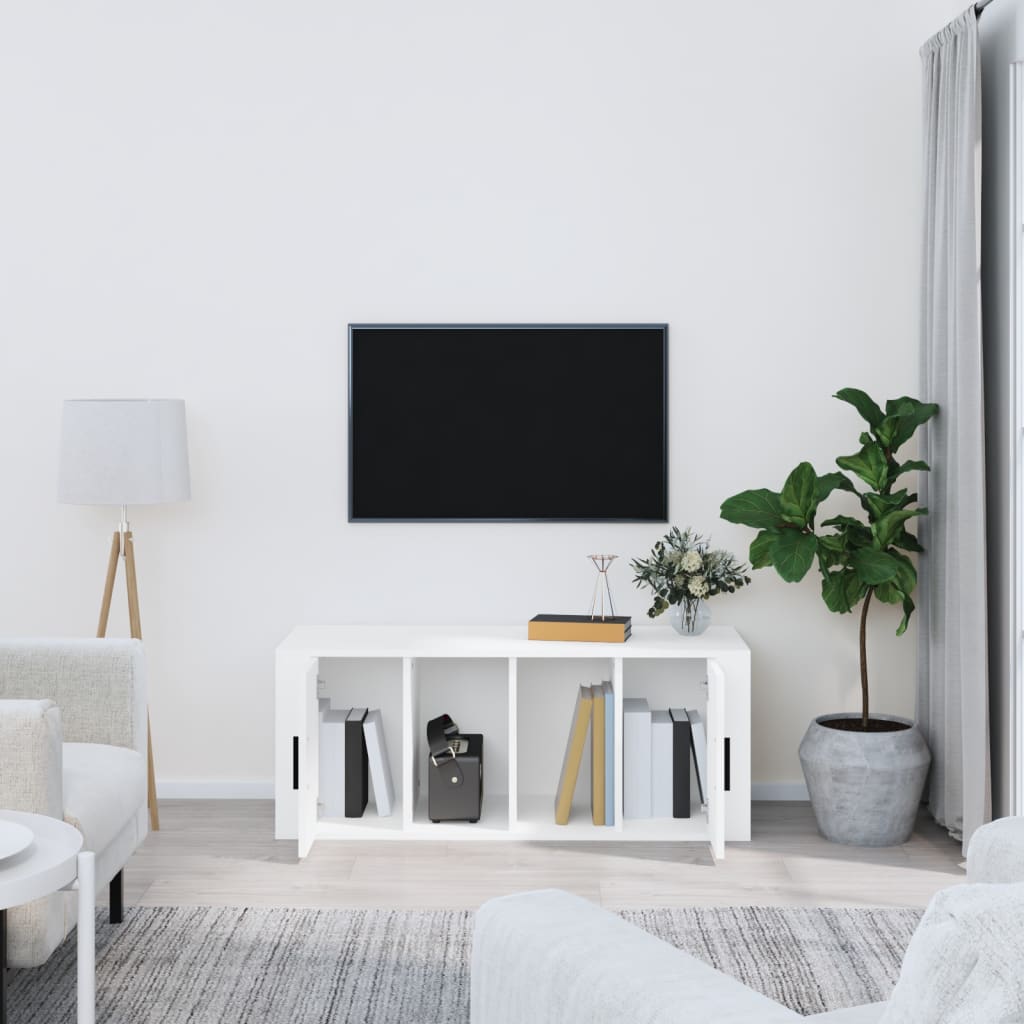 Mobile Porta TV-Mobile per TV-Credenza TV Bianco 100x35x40 cm in Legno Multistrato 968424