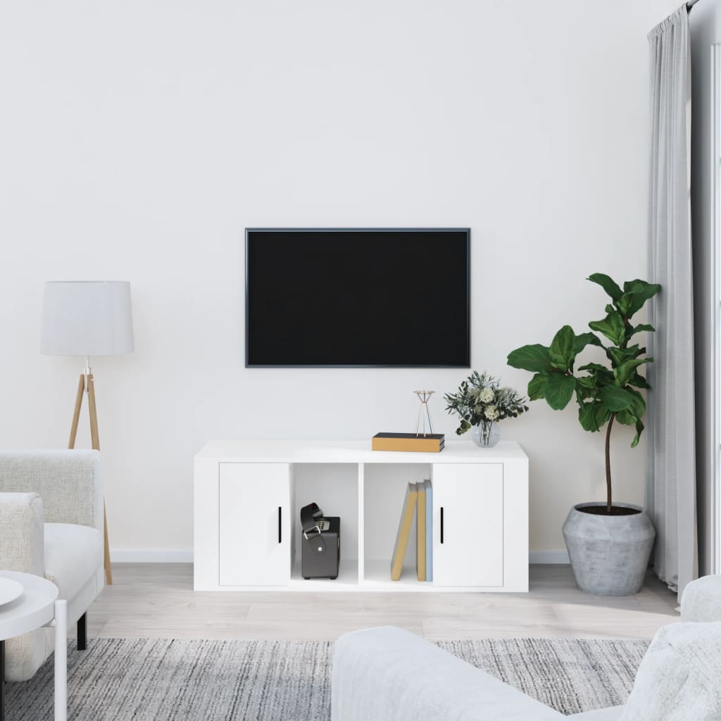 Mobile Porta TV-Mobile per TV-Credenza TV Bianco 100x35x40 cm in Legno Multistrato 968424