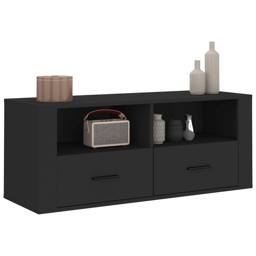 Mobile Porta TV Nero 100x35x40 cm in Legno Multistrato 816809