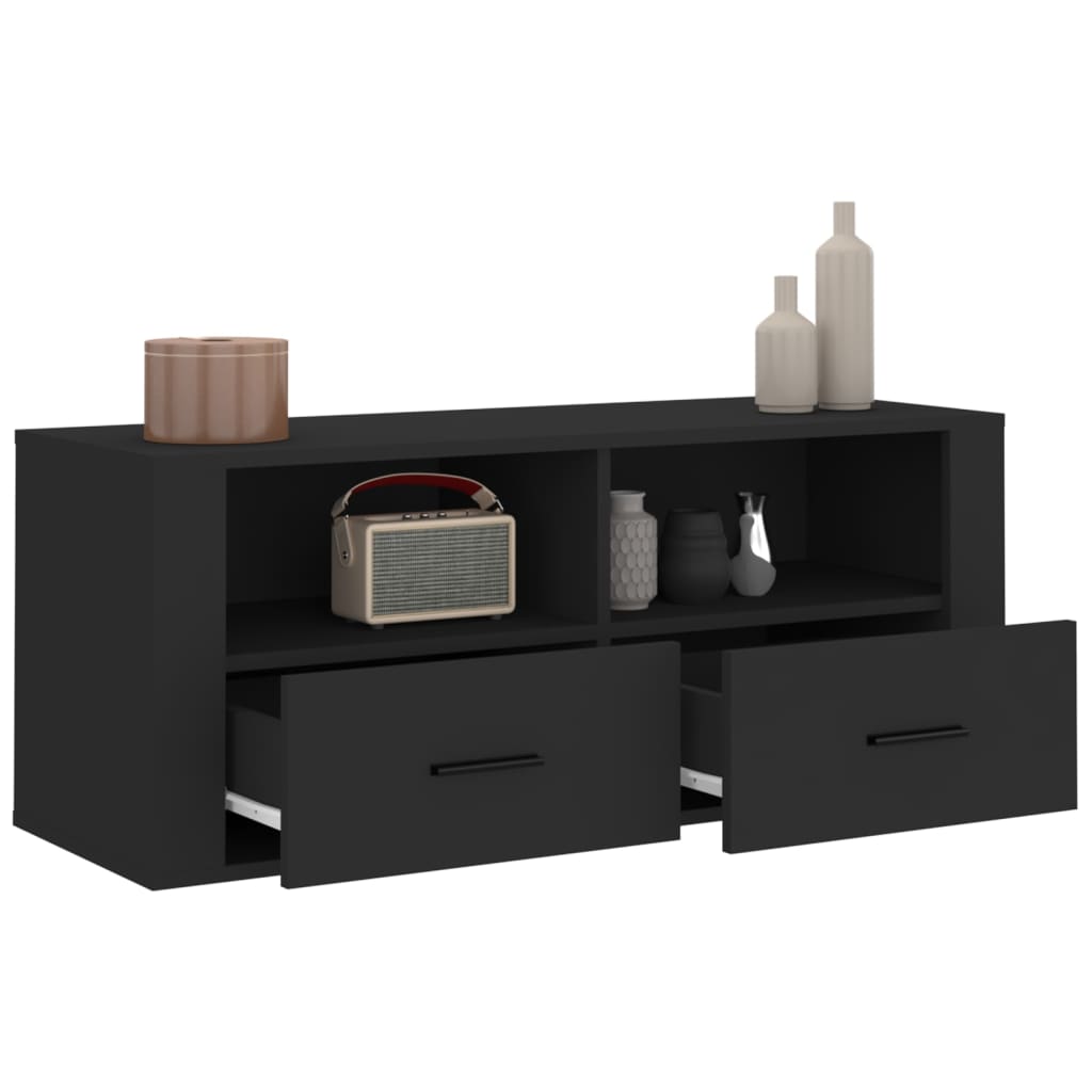 Mobile Porta TV Nero 100x35x40 cm in Legno Multistrato 816809